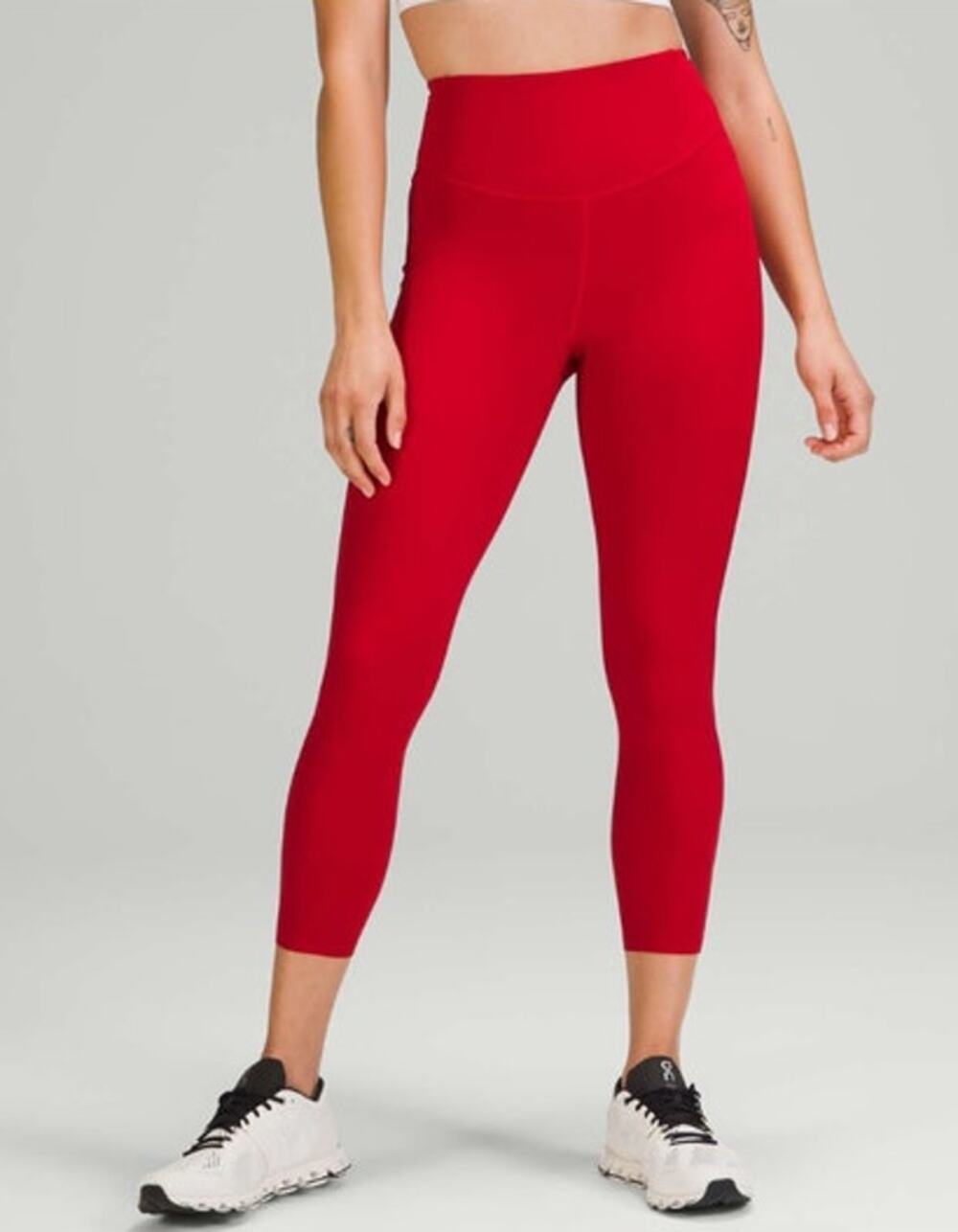 Womens Lululemon Base Pace High-Rise Crop 23" Size 8 in Dark Red